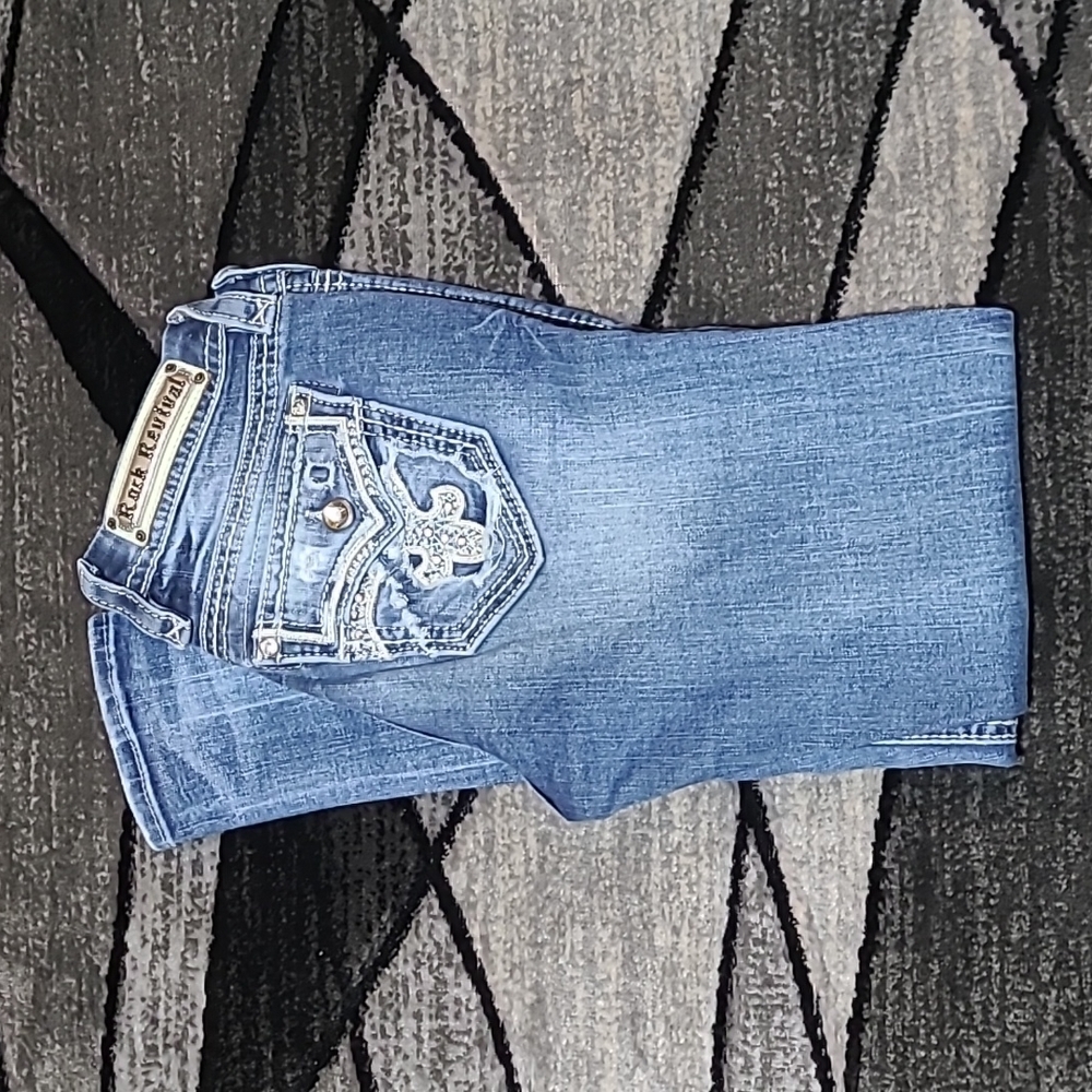 ROCK REVIVAL ABREE RHINESTONES EASY-FIT ANKLE SKINNY DENIM JEAN